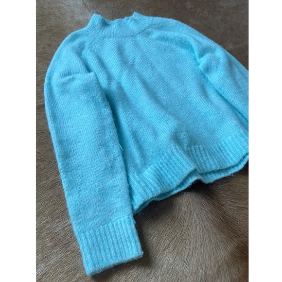 Banana Republic Blue Water Wool Mock Neck Sweater - Picture 3 of 5